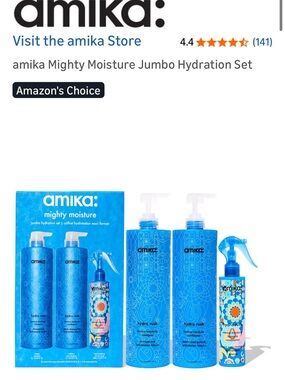 NEW amika Mighty Moisture Hydration Set - jumbo size with pumps